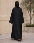 Abaya femme oversize — Manches larges, légère et élégante | Noir & Beige