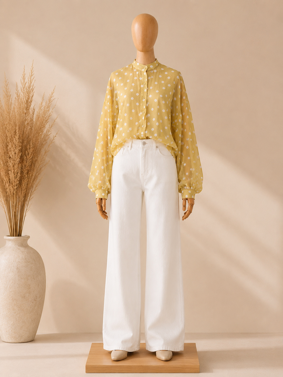 Chemise Oversize à Pois – Coupe Fluide Élégante