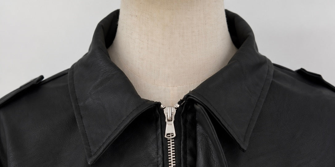 Veste Oversize en Similicuir Noir – Coupe Structurée & Élégance Urbaine