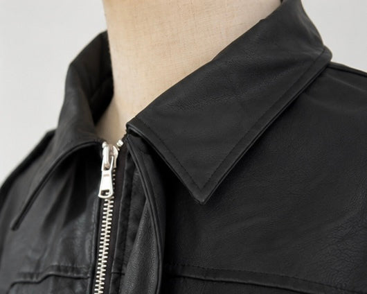 Veste Oversize en Similicuir Noir – Coupe Structurée & Élégance Urbaine