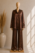 Ensemble Satin Texturé – Silhouette Oversize Élégante
