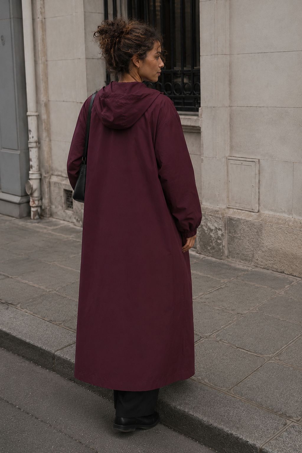 Imperméable long oversize – Bordeaux