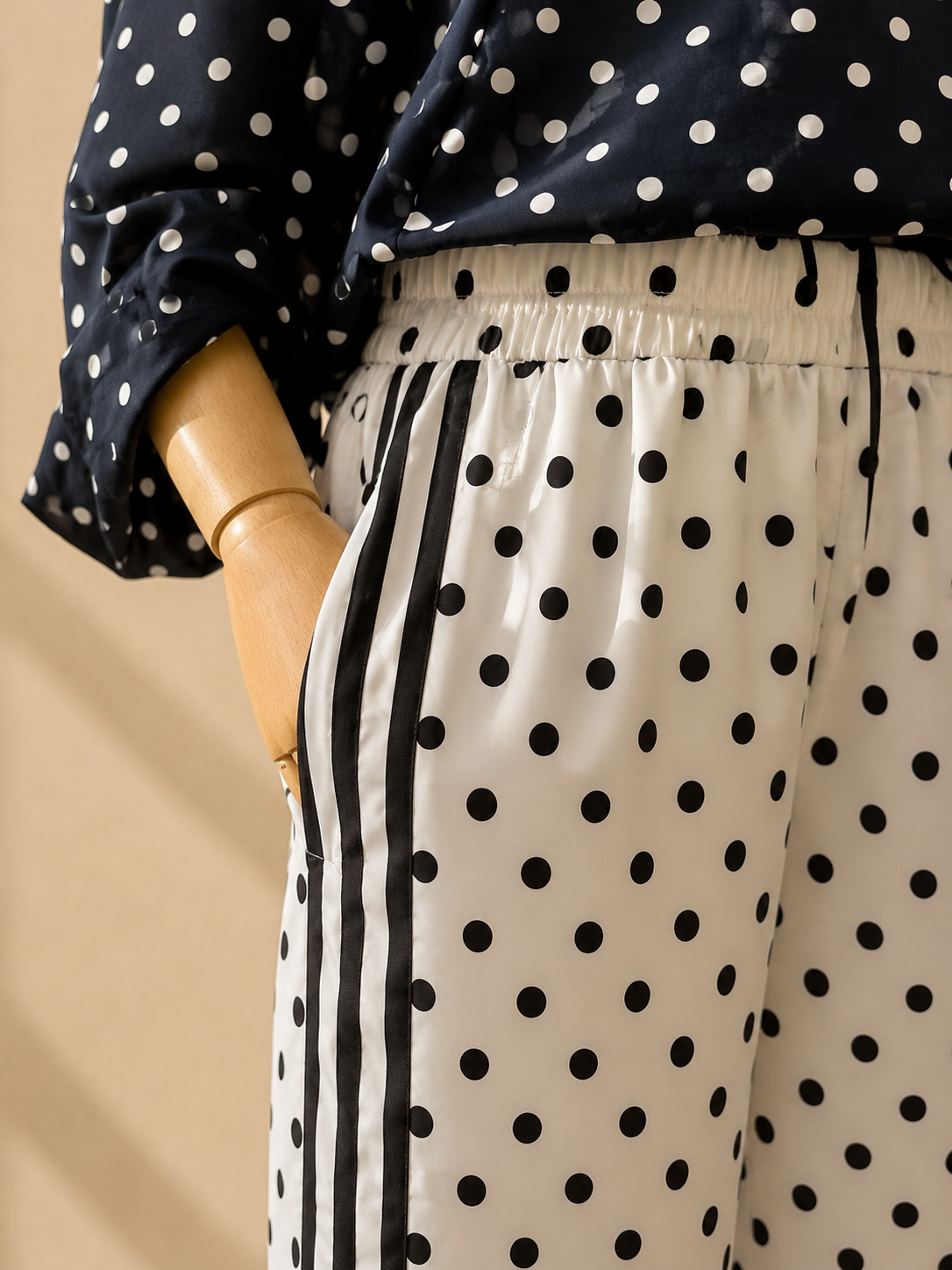 Pantalon jogging à Pois – Coupe Fluide & Look Urbain Élégant