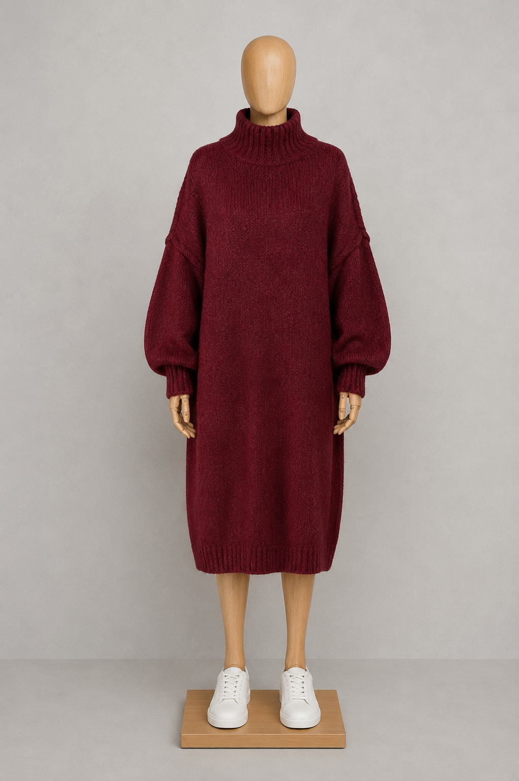 Robe Pull Oversize Bordeaux – Silhouette Ample & Laine Premium