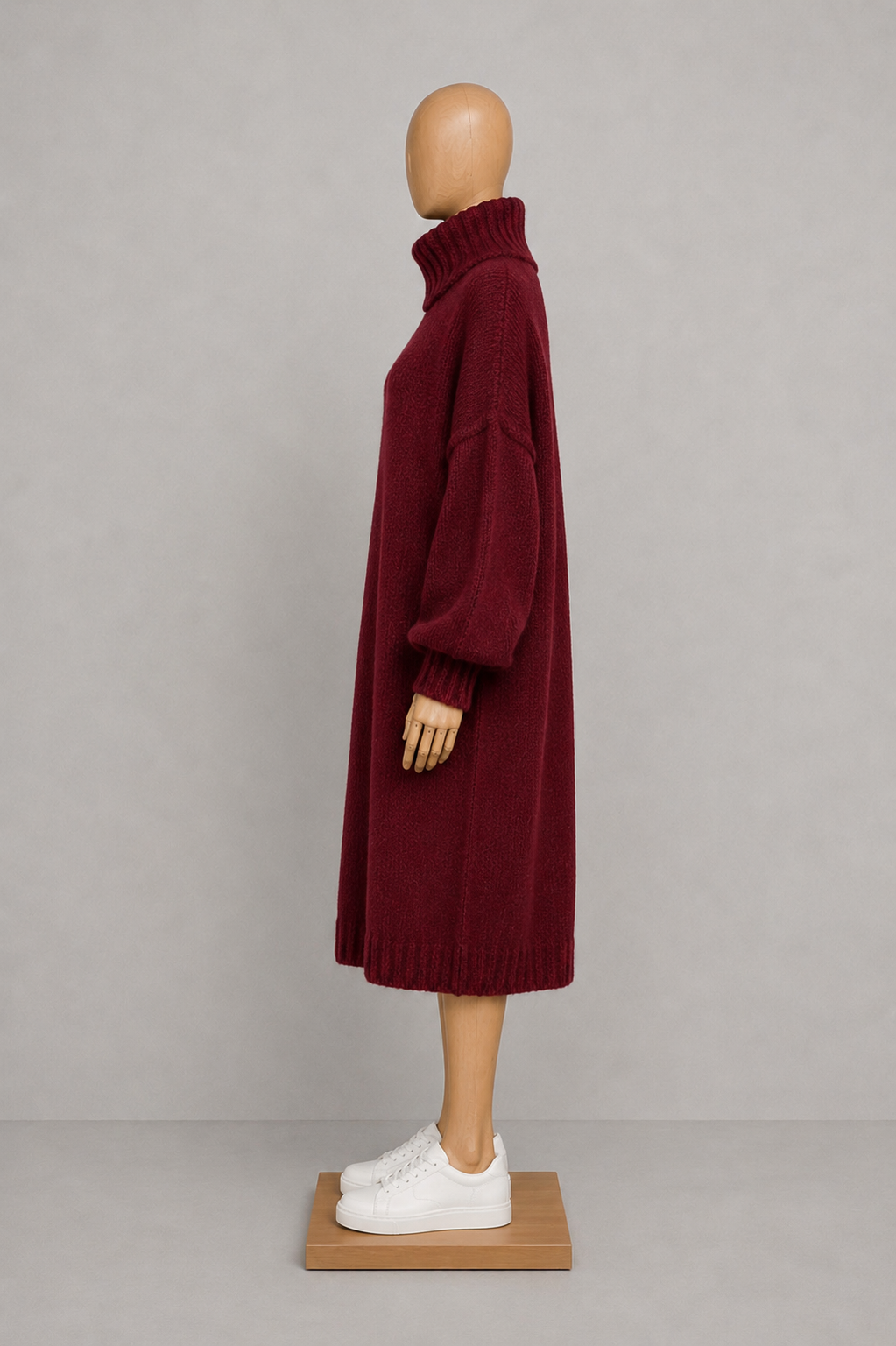 Robe Pull Oversize Bordeaux – Silhouette Ample & Laine Premium